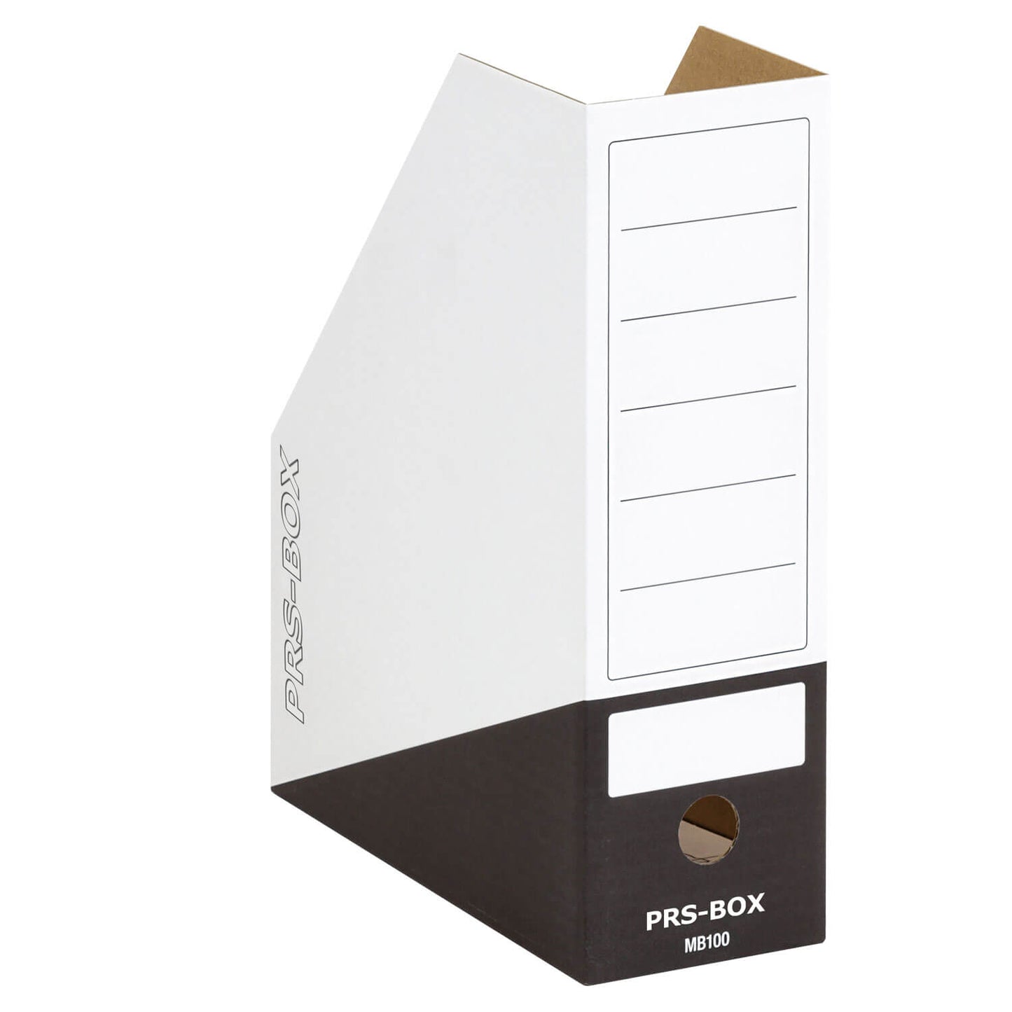 PRS Boîte à Magazines pour A4 Blanc/Noir 100 mm Lot de 20