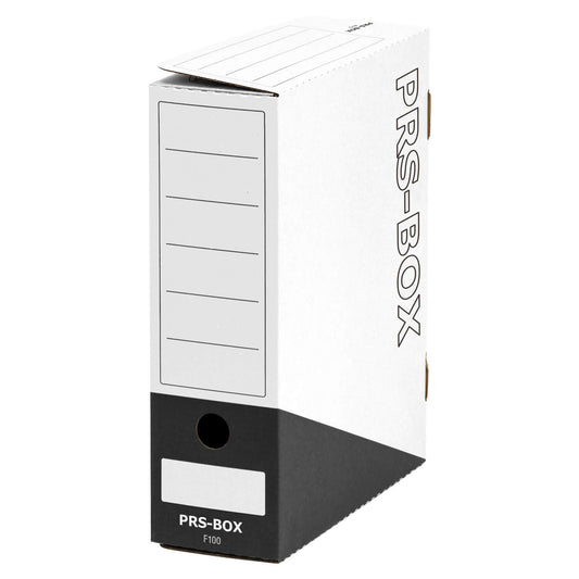 Boîtes de rangement PRS F100, blanc/noir, 100 mm, 20 pièces