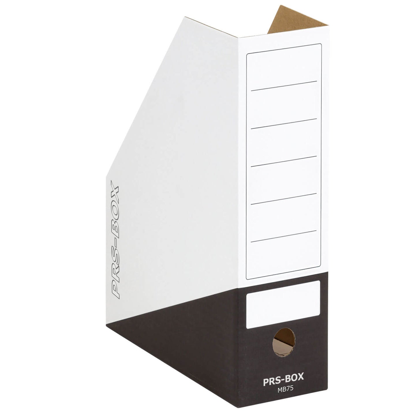 PRS Magazine Box MB75 for A4, White/Black, 75 mm, 20 pieces