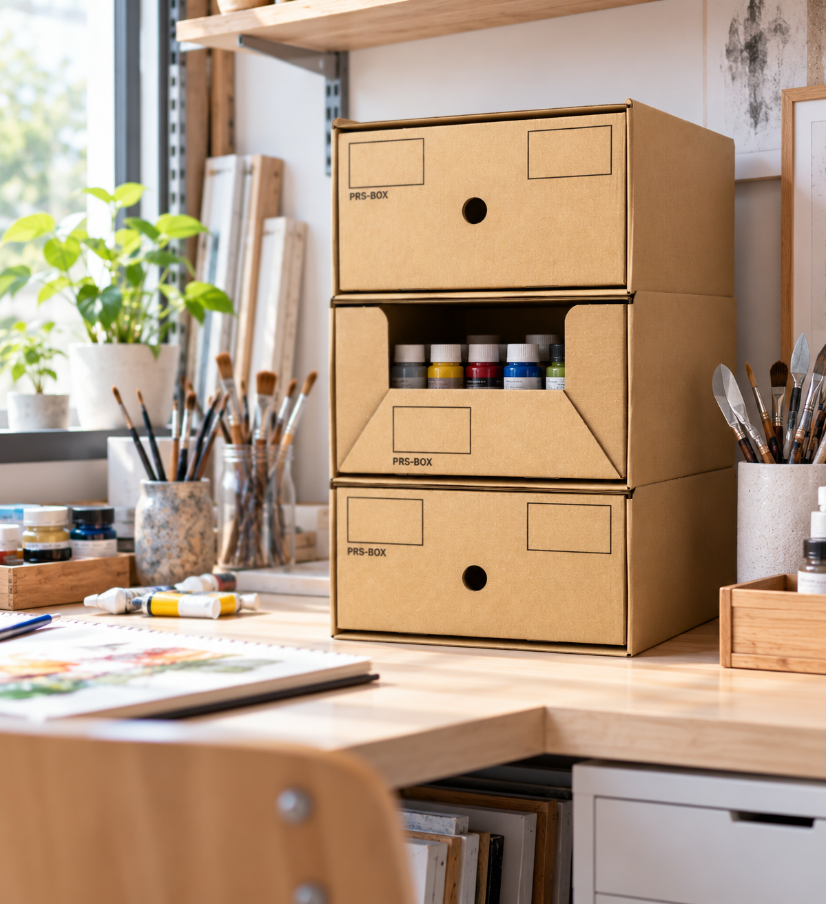 PRS Stapelbox, Natur, für A4, 10 Stück