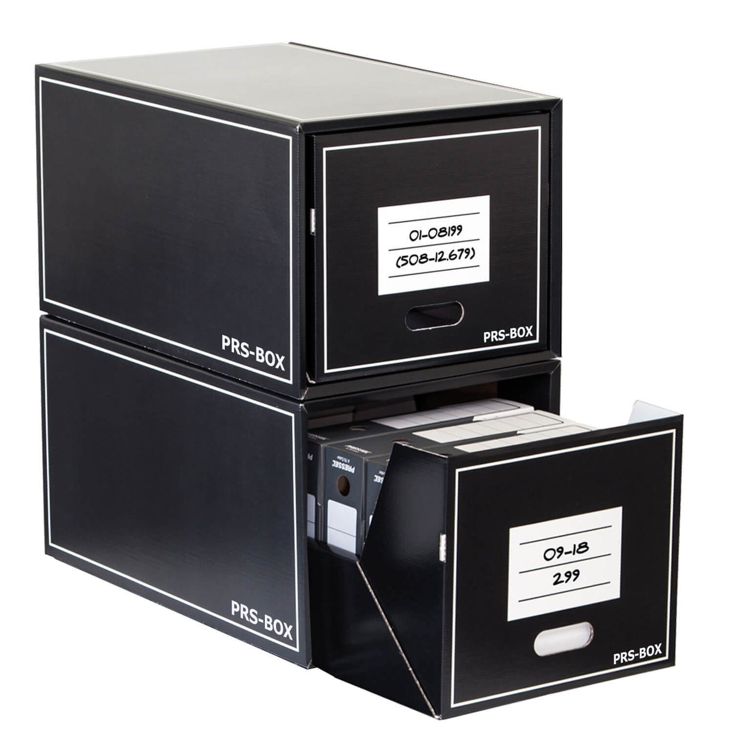 PRS multi-drawer box for folders and archive boxes, black, 2 pieces