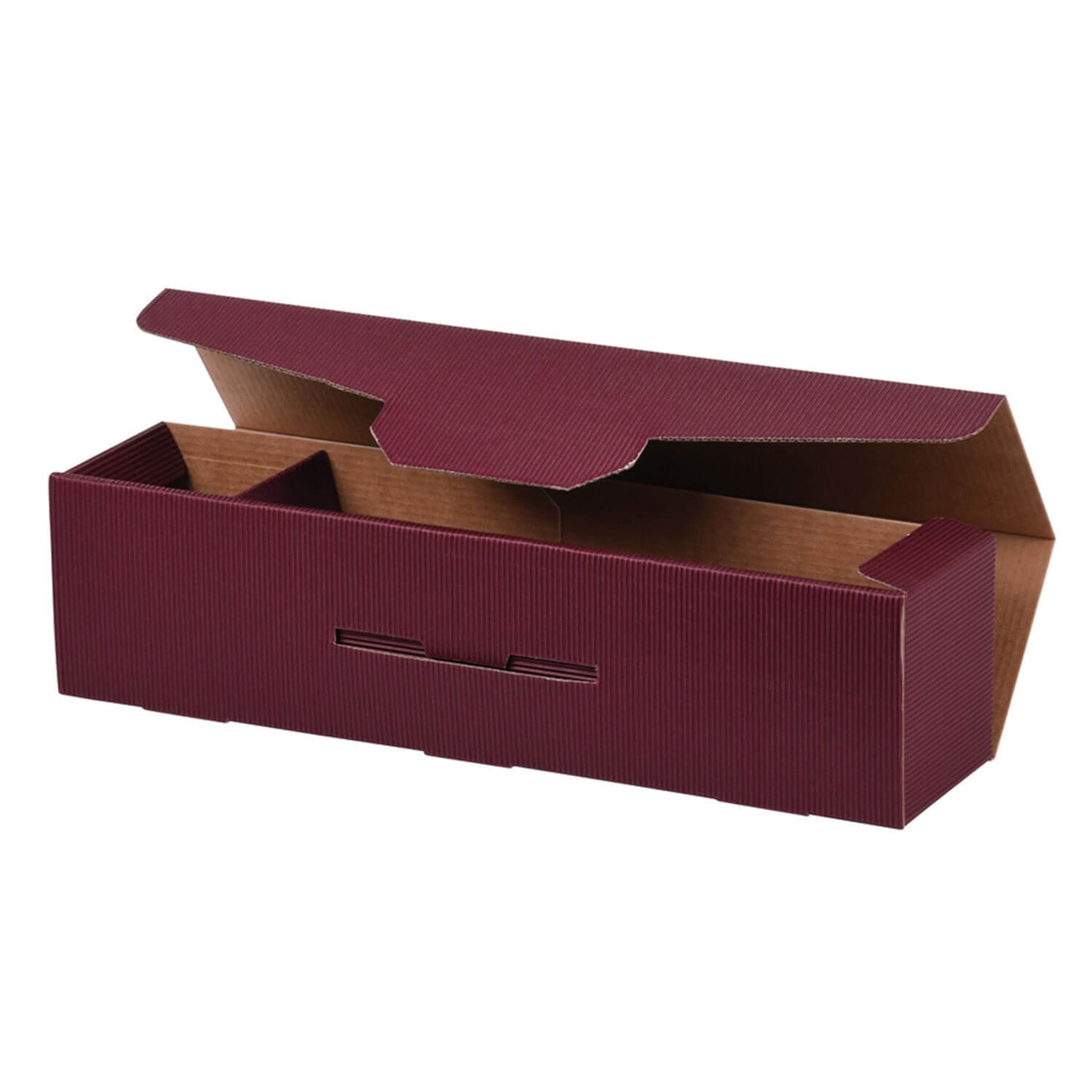 PRS-EP bottle hinged box in "OpenWave" design for 1 bottle, 4 colours, 50 pcs/pkg.