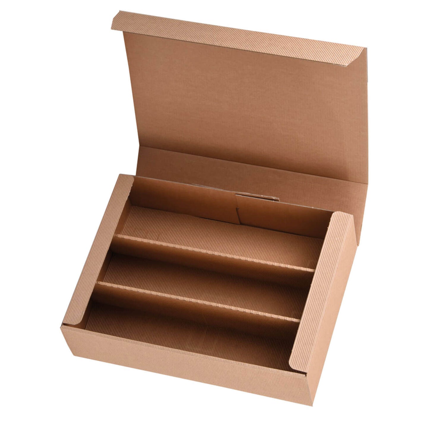 PRS-EP bottle insert for hinged bottle box in "OpenWave" design for 3 bottles, 4 colors, 25 pcs/pkg.