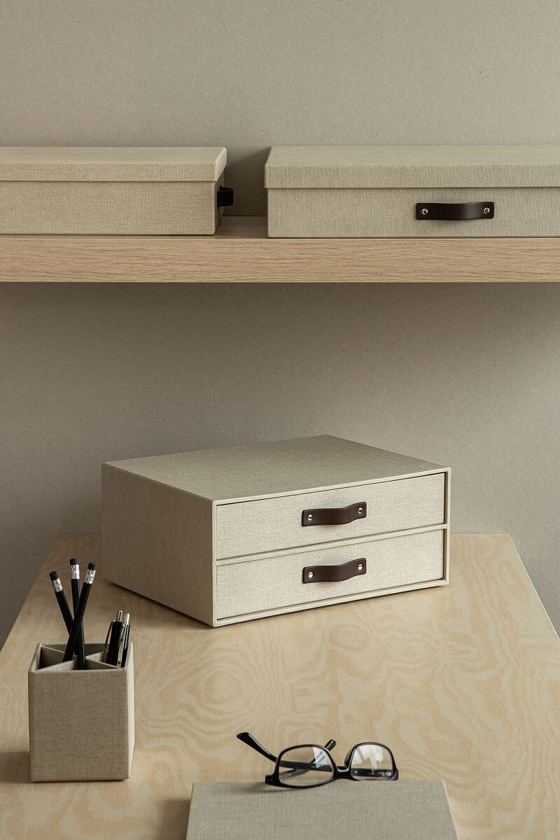 BIGSO Ladenset BIRGER mit 2 Laden, A4, Leinen, 1 Stück  - Ab Mitte Dezember erhältlich