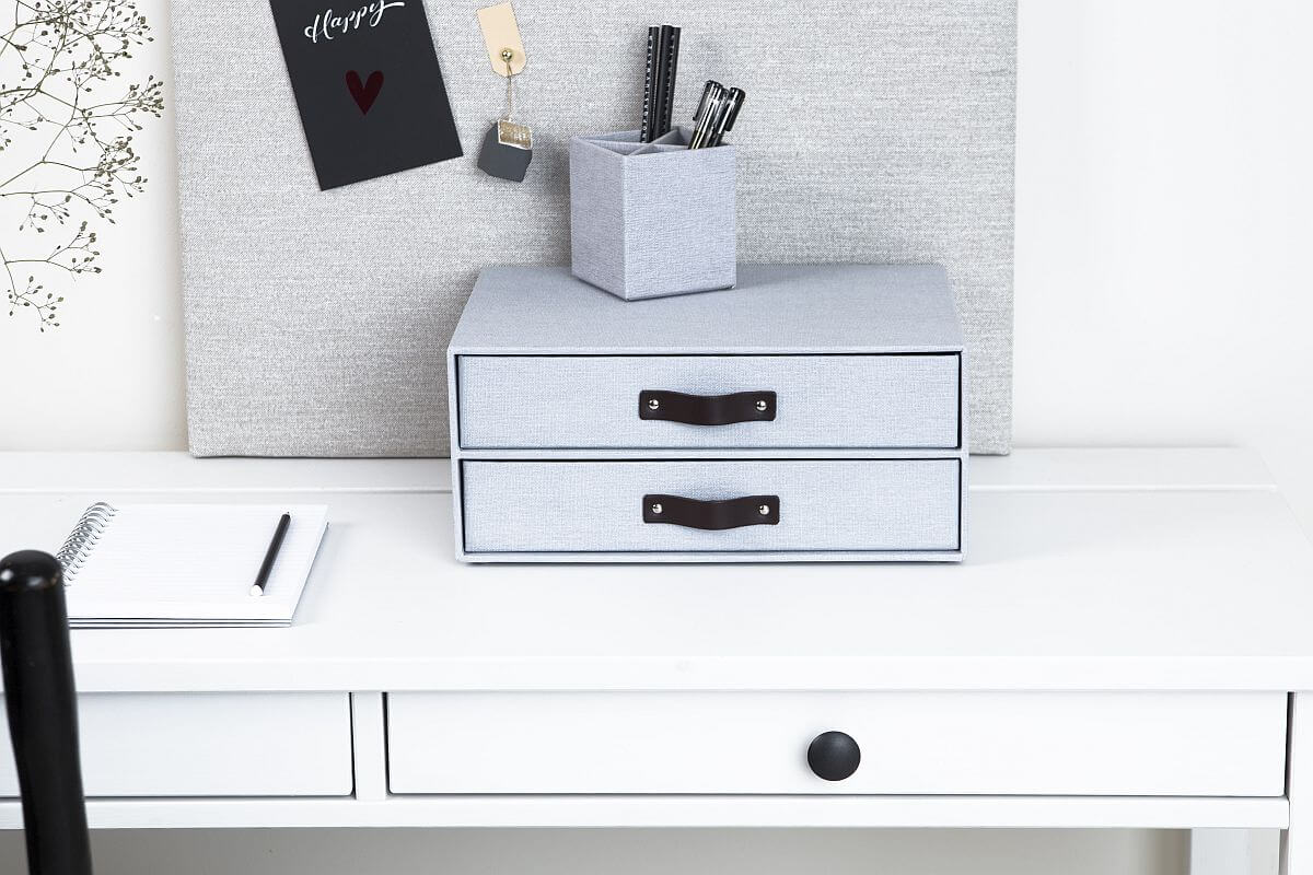 BIGSO Ladenset BIRGER mit 2 Laden, A4, Hellgrau, 1 Stück - Ab Mitte Dezember erhältlich