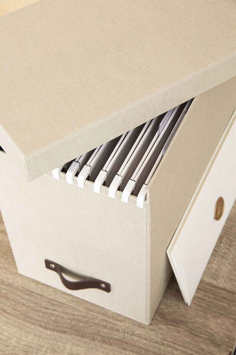 BIGSO Hängemappenbox JOHAN inkl. 8 Hängemappen, Leinen, 1 Stück - Ab Mitte Dezember erhältlich