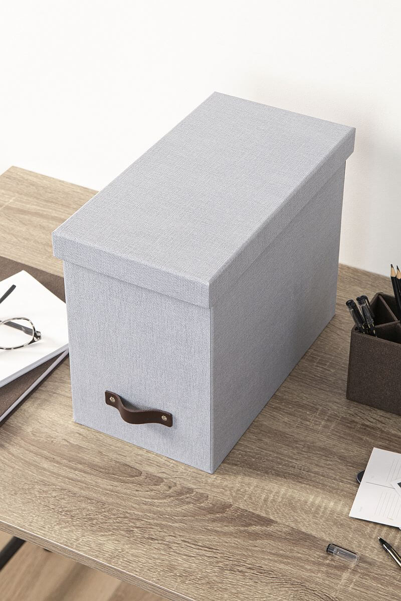 BIGSO Hängemappenbox JOHAN inkl. 8 Hängemappen, Hellgrau, 1 Stück - Ab Mitte Dezember erhältlich