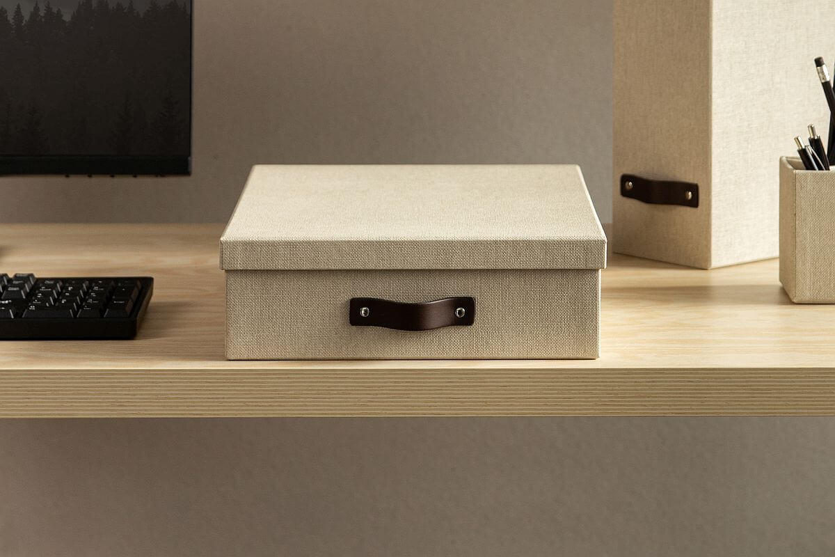 BIGSO Dokumentenbox OSKAR, A4, Leinen, 1 Stück - Ab Mitte Dezember erhältlich